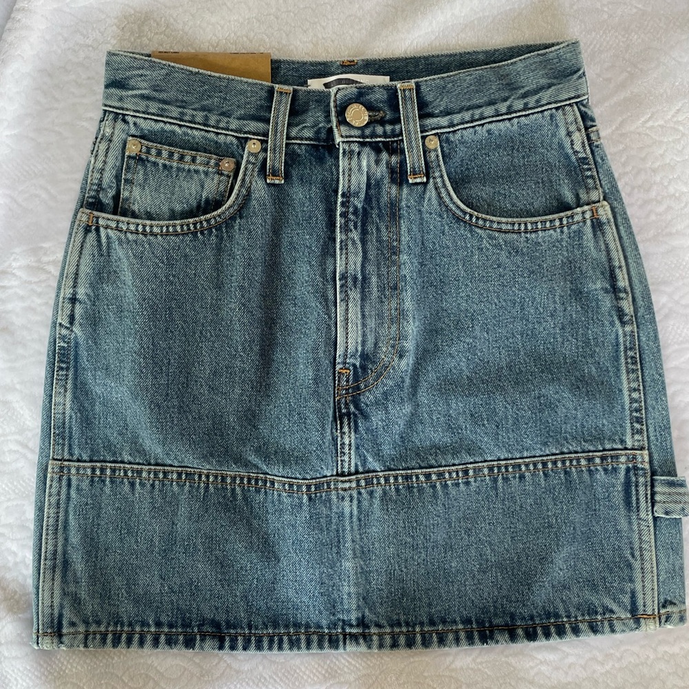 Helmet Lang Utility Denim Skirt